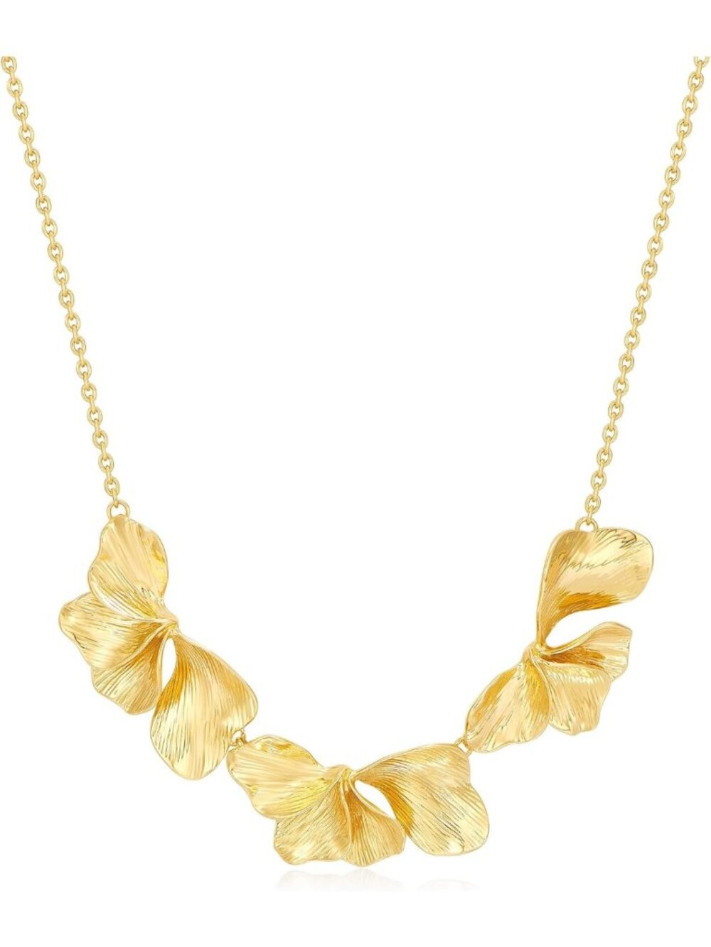 Boho Chunky Floral Collar Necklace for Women - Gold Plated Statement Choker